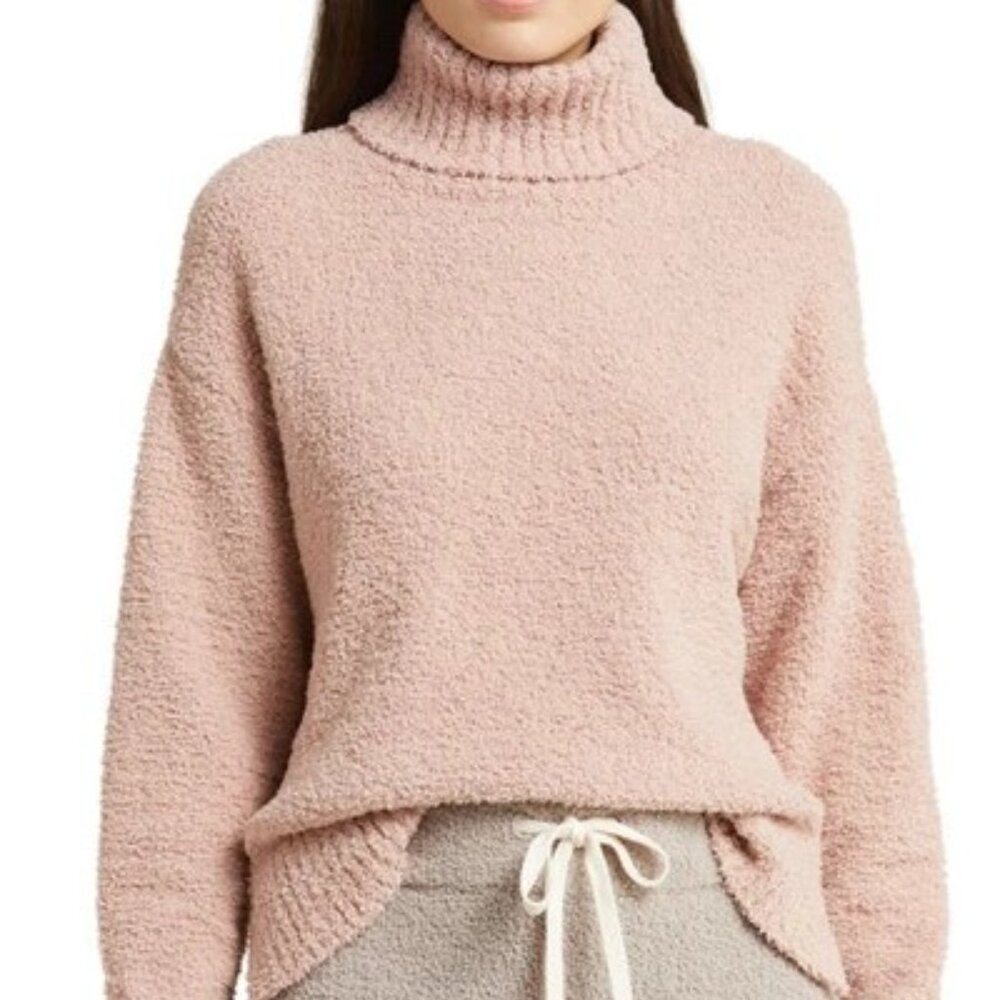 UGG Ylonda Turtleneck Sweater Large Pink Cozy Plush Pullover Lounge Soft Knit